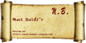 Must Balár névjegykártya